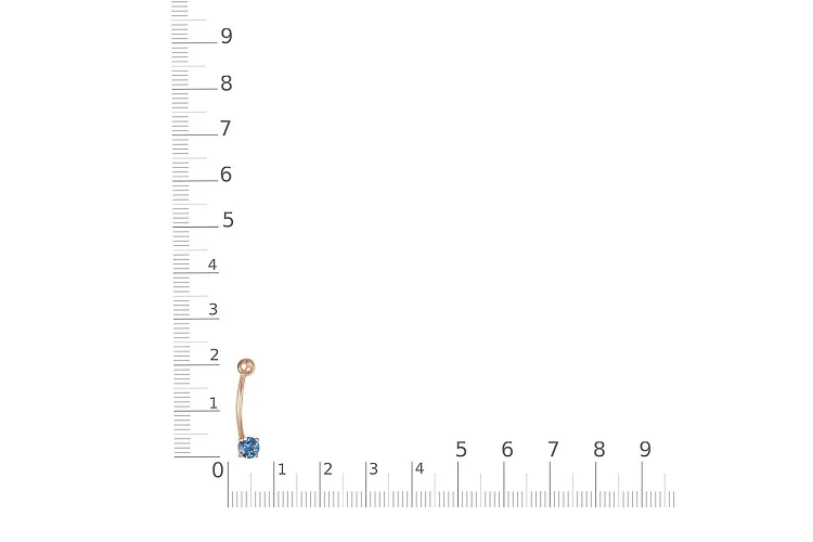 Пирсинг из красного золота с фианитом