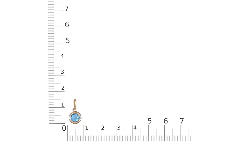 Подвеска из красного золота с топазом swiss и 6 фианитами