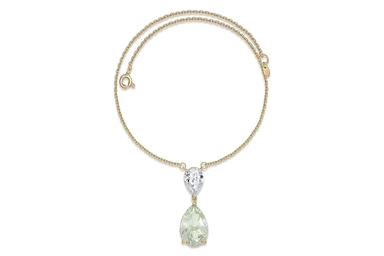 Колье из жёлтого золота с аметистом и фианитом