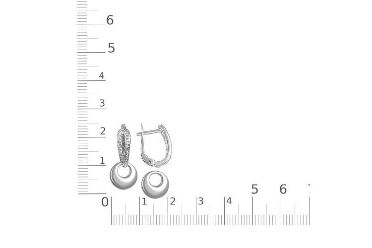 Серьги-трансформеры из белого золота с 42 фианитами