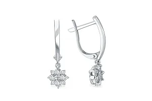 Серьги из белого золота с 8 бриллиантами