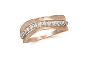 Кольцо дорожка из красного золота с 15 фианитами