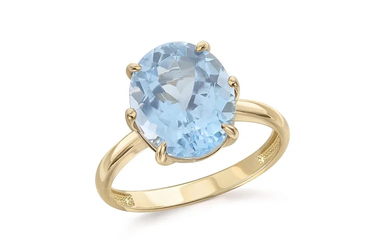 Кольцо из жёлтого золота с топазом sky