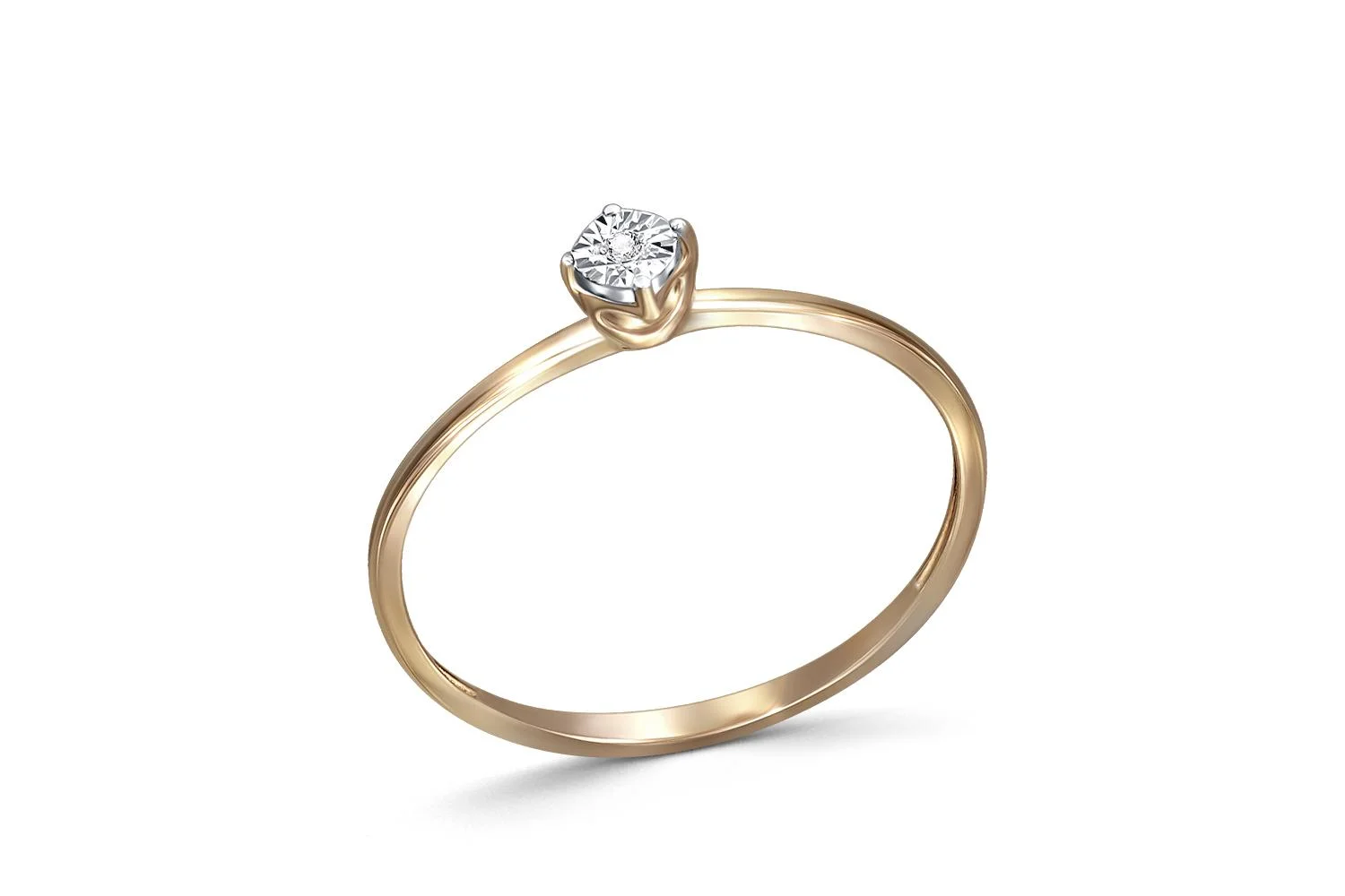 Кольцо из жёлтого золота с бриллиантом