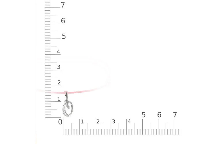 Браслет Буква из белого золота с 3 фианитами