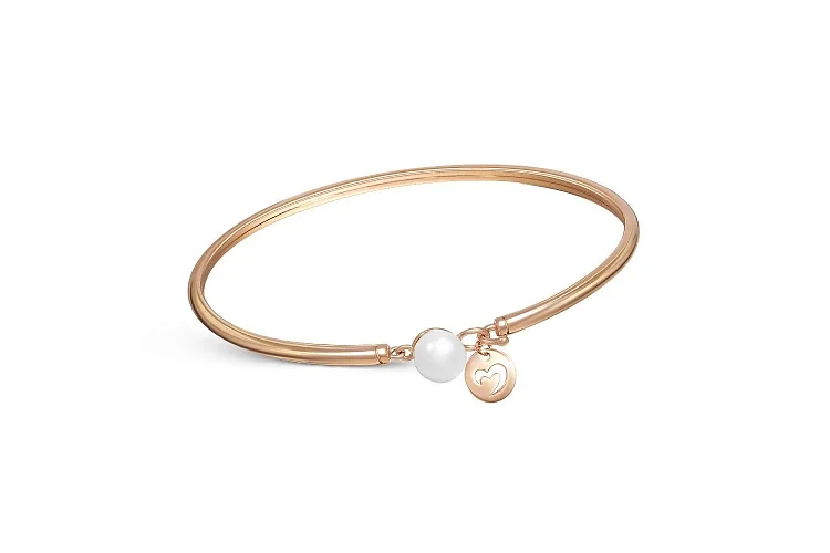 Браслет Сердце из красного золота с жемчугом