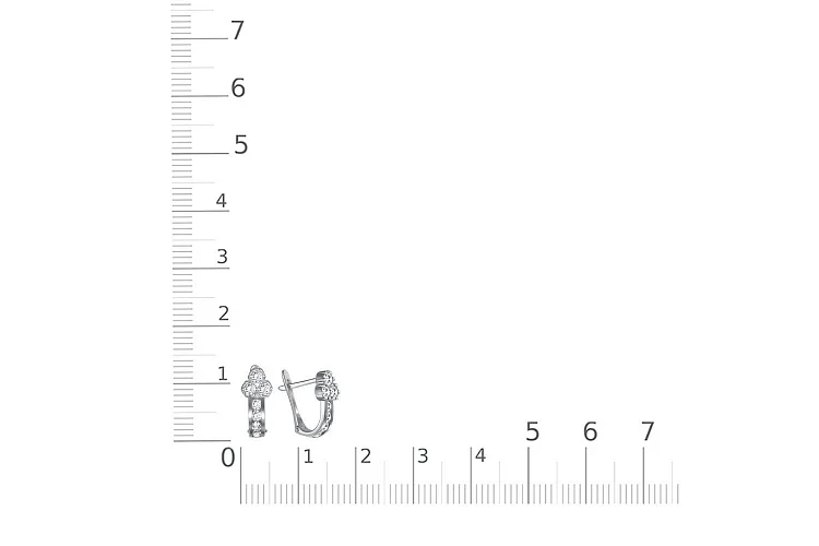 Детские серьги Цветы из белого золота с 16 фианитами