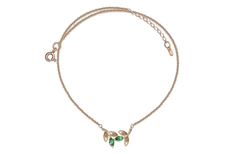 Колье Веточка из красного золота с 2 фианитами