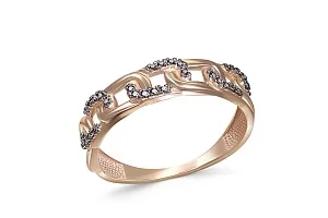 Кольцо из красного золота с 30 фианитами