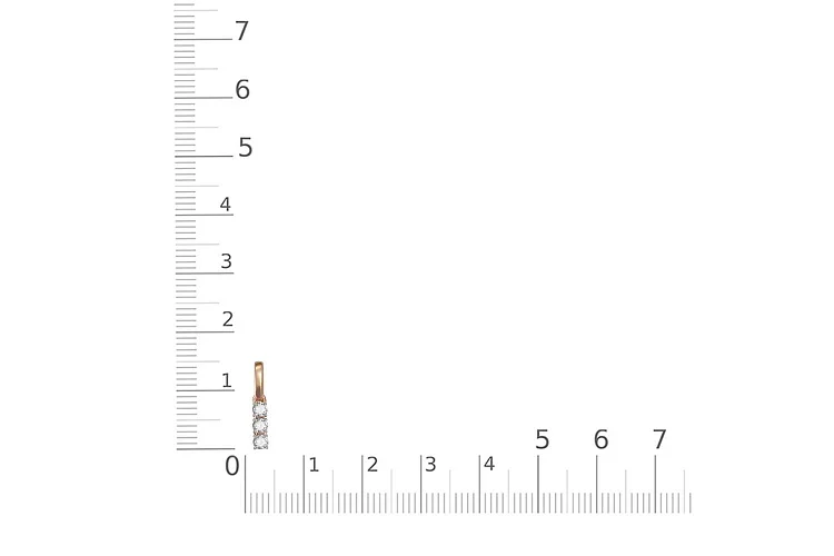 Подвеска из красного золота с 3 фианитами