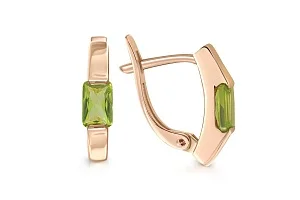 Серьги из жёлтого золота с 2 хризолитами