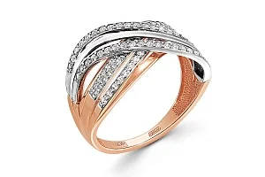 Кольцо Дорожка из красного золота с 84 фианитами