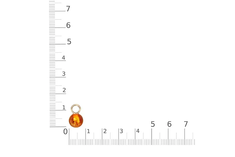 Подвеска серёг-трансформеров из жёлтого золота с янтарём