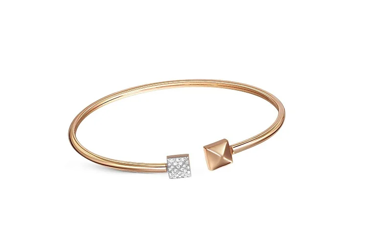 Браслет из красного золота с 24 фианитами