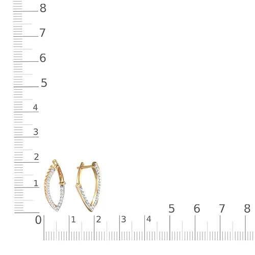 Серьги из жёлтого золота с 48 фианитами