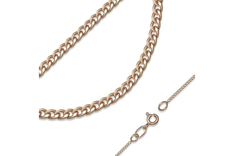 Цепь плетение панцирь ⌀ нити 0,35 мм  из красного золота