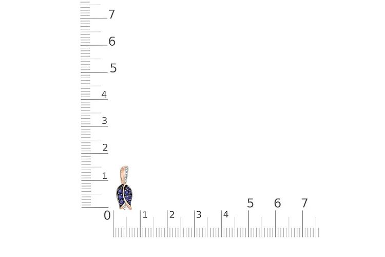 Подвеска Цветок из красного золота с 9 корундами и 7 фианитами