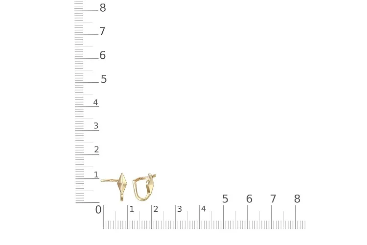 Серьги-пусеты Ромбы из жёлтого золота без вставок