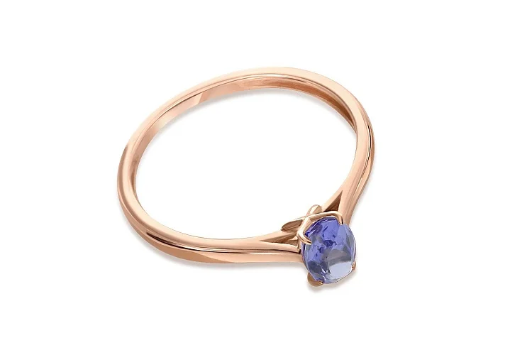 Кольцо из красного золота с танзанитом