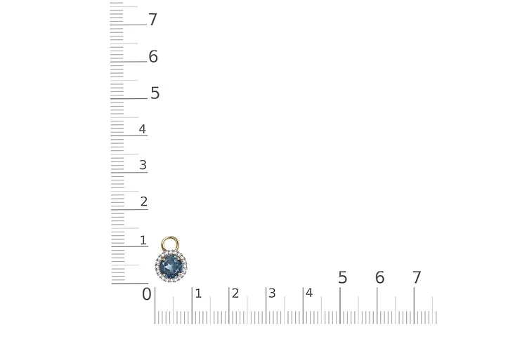 Подвеска серёг-трансформеров из жёлтого золота с топазом лондон и 20 фианитами