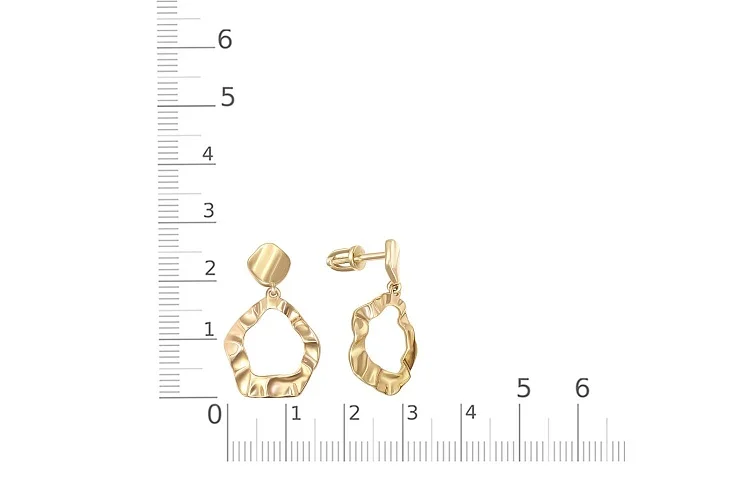 Серьги-пусеты из жёлтого золота без вставок