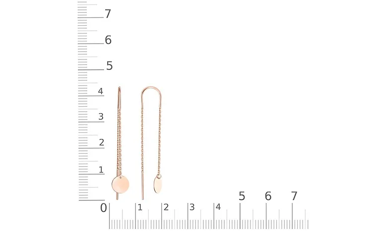Серьги-продёвки из красного золота без вставок
