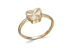 Кольцо Бабочка из жёлтого золота без вставок