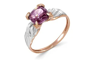 Кольцо из красного золота с ситаллом