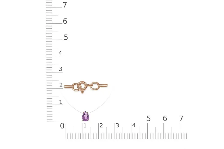 Колье из красного золота с аметистом