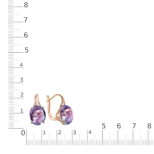 Серьги из красного золота с 2 наноситалами