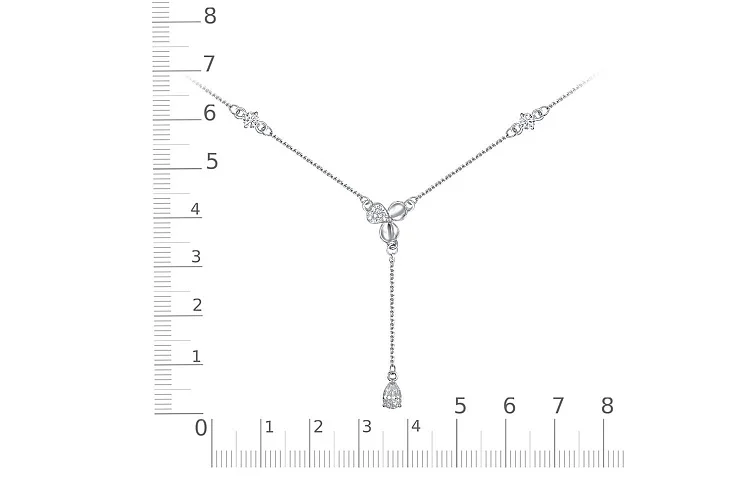 Колье Клевер из белого золота с 15 фианитами