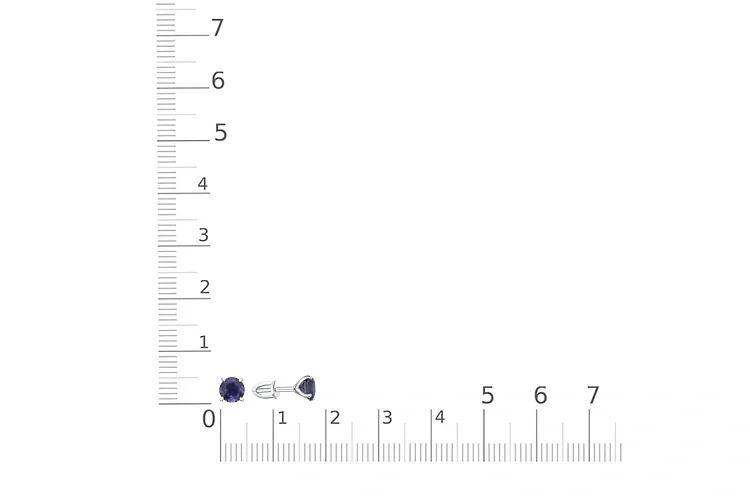 Серьги-пусеты из белого золота с 2 иолитами