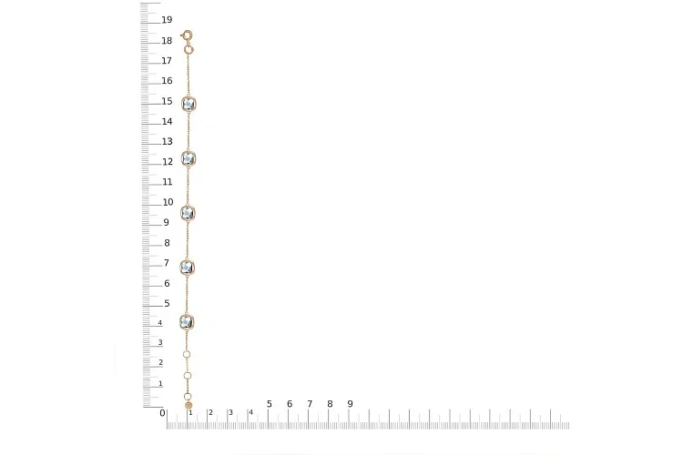 Браслет из красного золота с 5 топазами sky