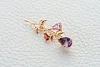 Брошь Цветок из красного золота с 3 фианитами
