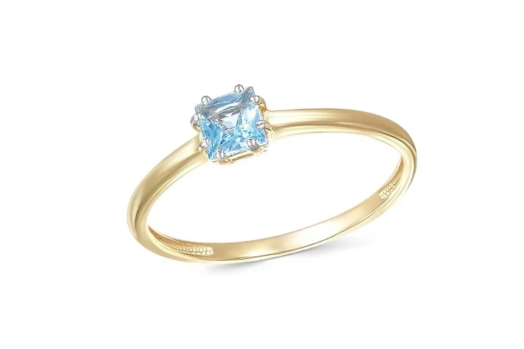 Кольцо из жёлтого золота с топазом swiss