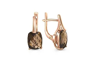 Серьги из красного золота с 2 раухтопазами