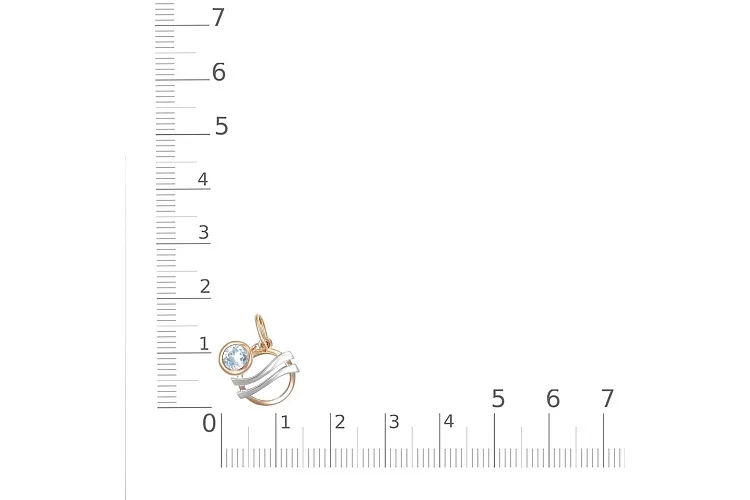 Подвеска Водолей из красного золота с топазом sky