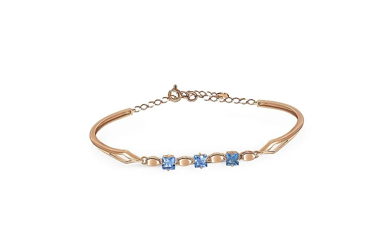 Браслет из красного золота с 3 топазами swiss