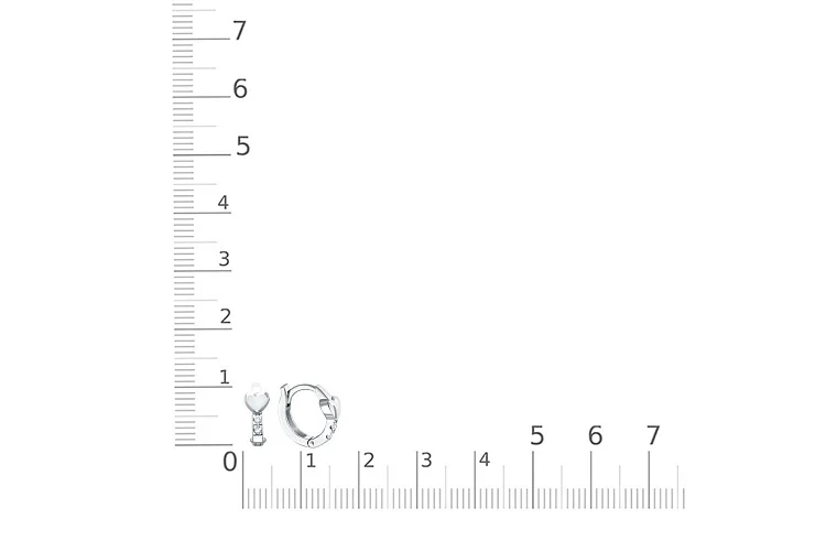 Серьги Сердца из белого золота с 4 фианитами