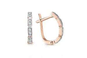 Серьги Дорожки из красного золота с 16 фианитами