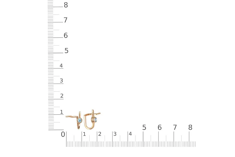 Серьги-пусеты из красного золота с 2 топазами swiss