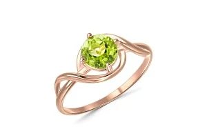 Кольцо из красного золота с хризолитом