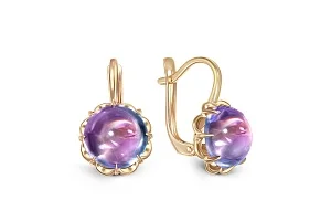 Серьги из жёлтого золота с 2 наноситалами