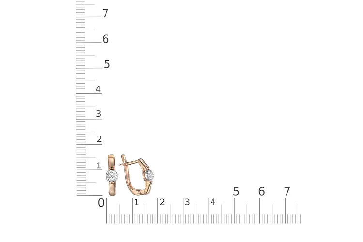 Серьги из красного золота с 18 бриллиантами
