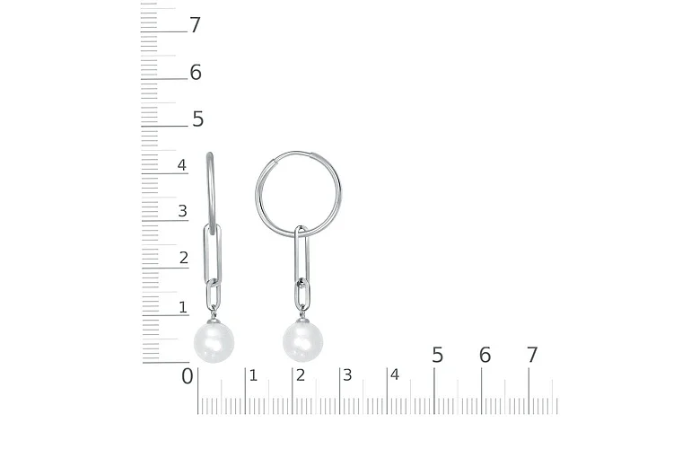 Серьги из белого золота с 2 жемчужинами
