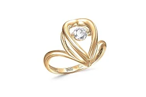 Кольцо из жёлтого золота с фианитом