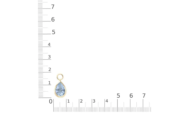 Подвеска серёг-трансформеров капля из жёлтого золота с топазом sky
