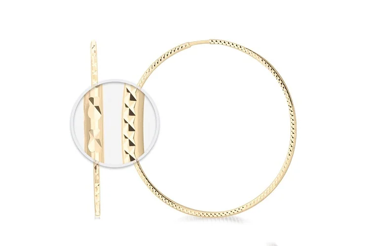 Серьги-конго из жёлтого золота без вставок