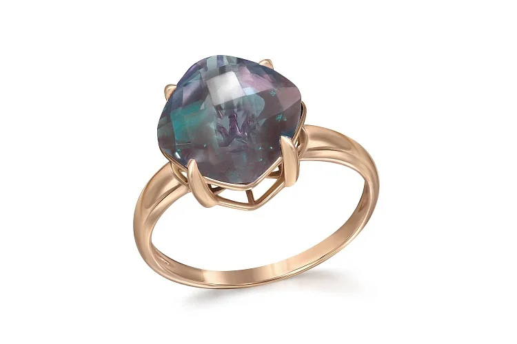 Кольцо из красного золота с александритом