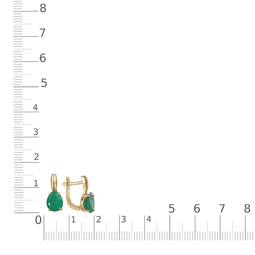 Серьги из жёлтого золота с 2 агатами